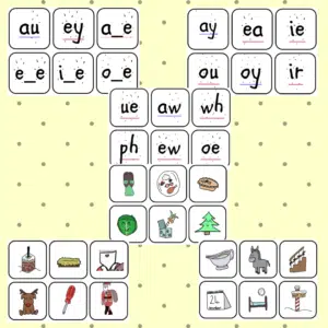 Phase 5 Christmas Words Graphemes Pictures Phonemes Phonics Flashcards