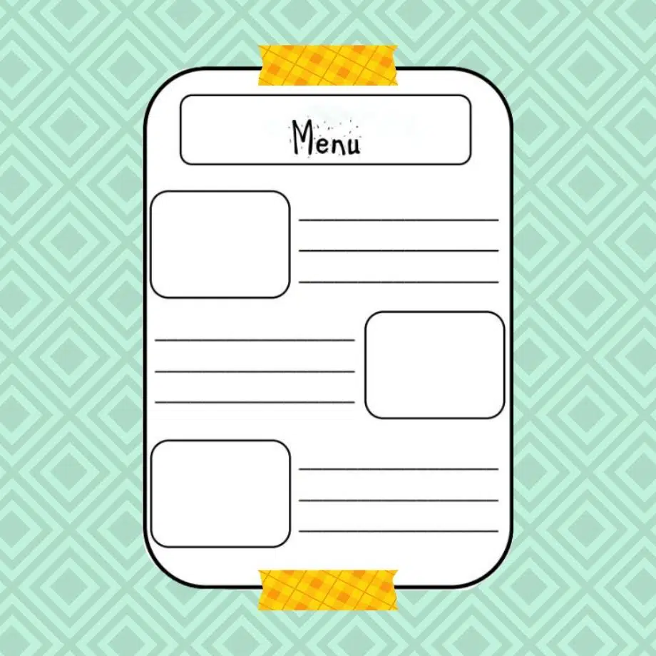 Menu creation template