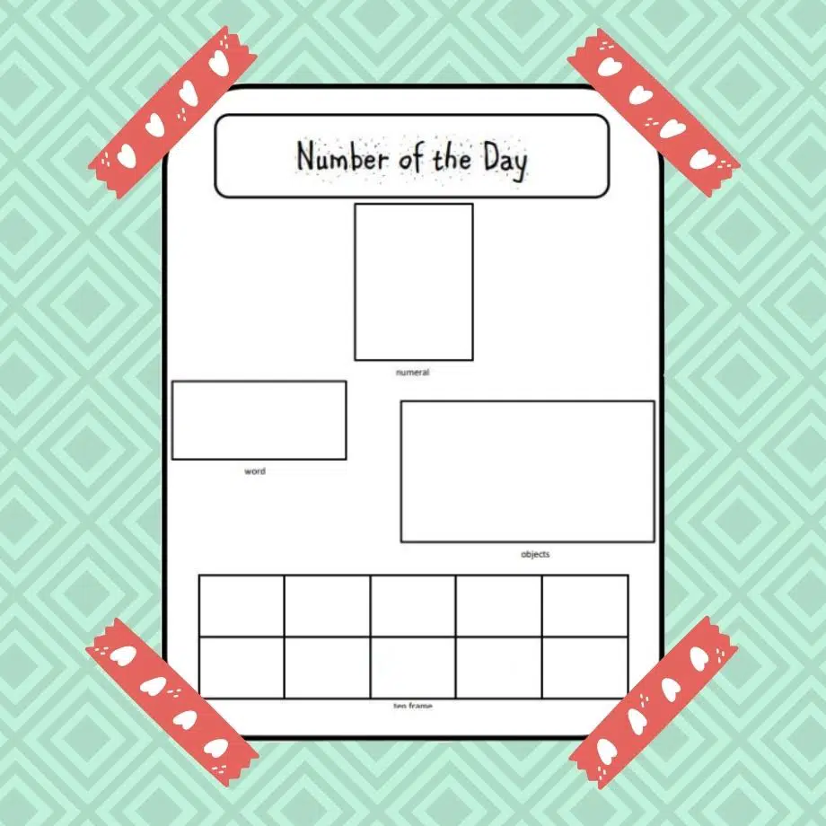 Number of the Day printable