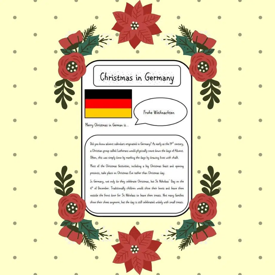 Traditions for Christmas in Germany