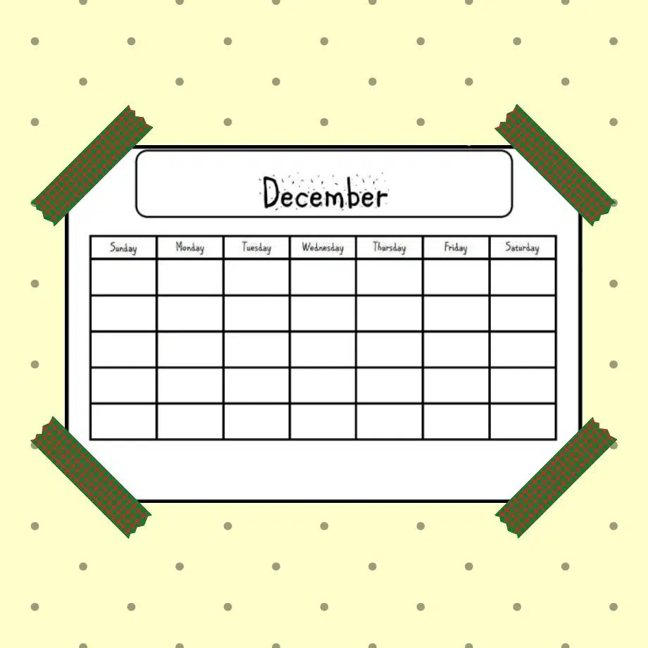 December Monthly Planner