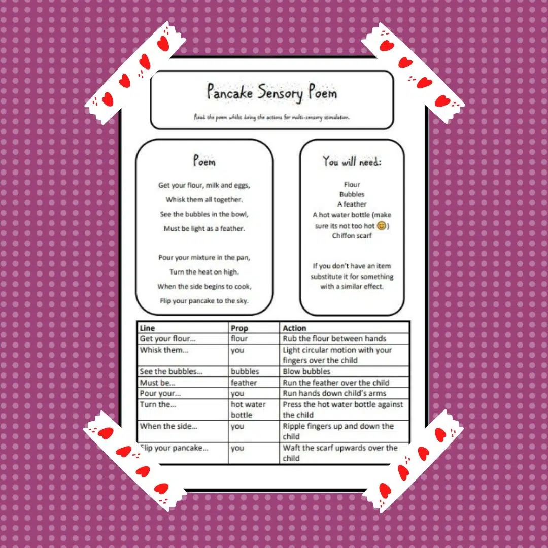 Pancake Sensory Poem