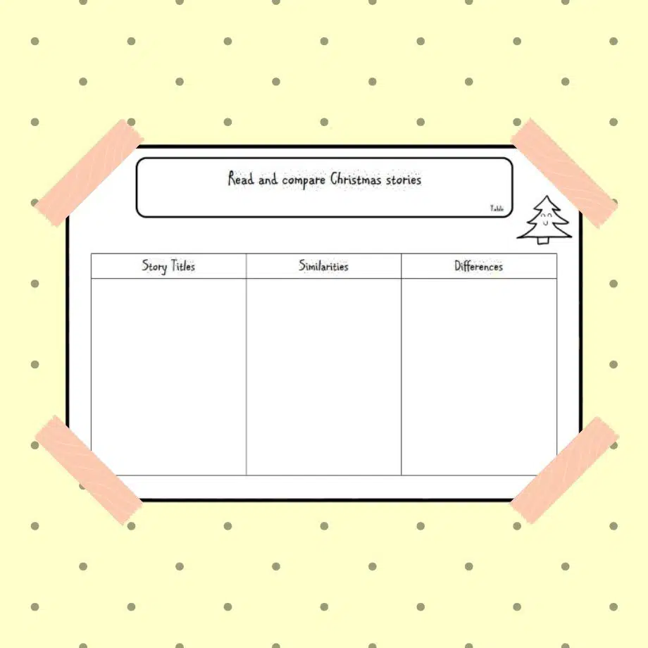 Read and Compare Christmas Stories Table