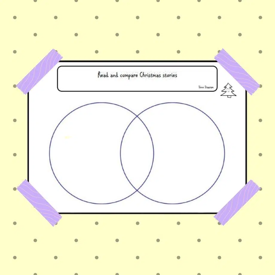 Read and Compare Christmas Stories Venn Diagram 2 circles