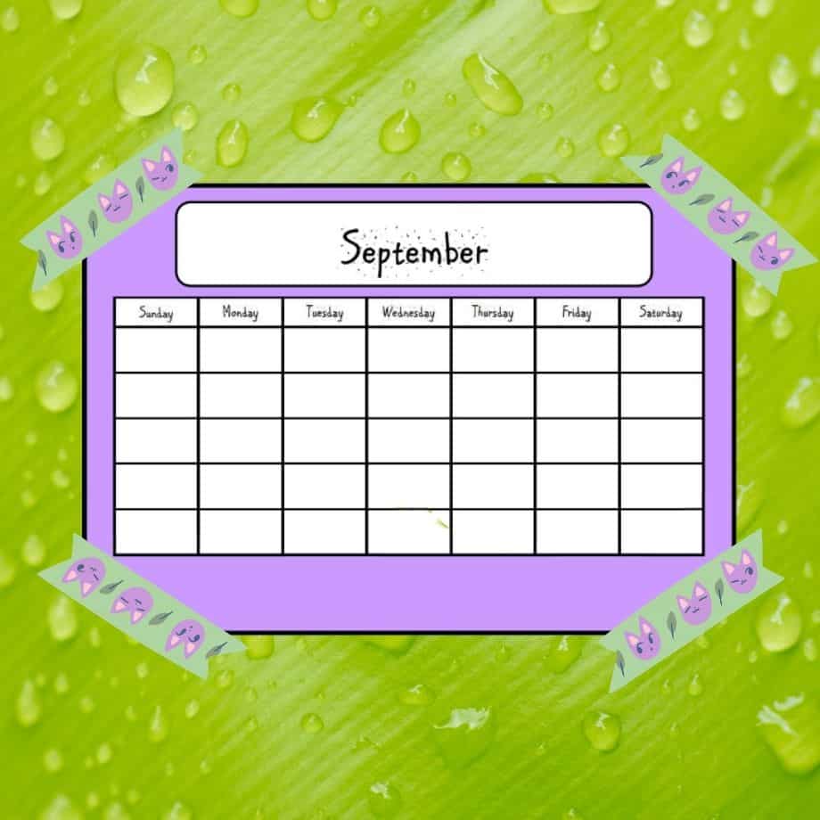 September Planning Calendar Free Download Petal Resources